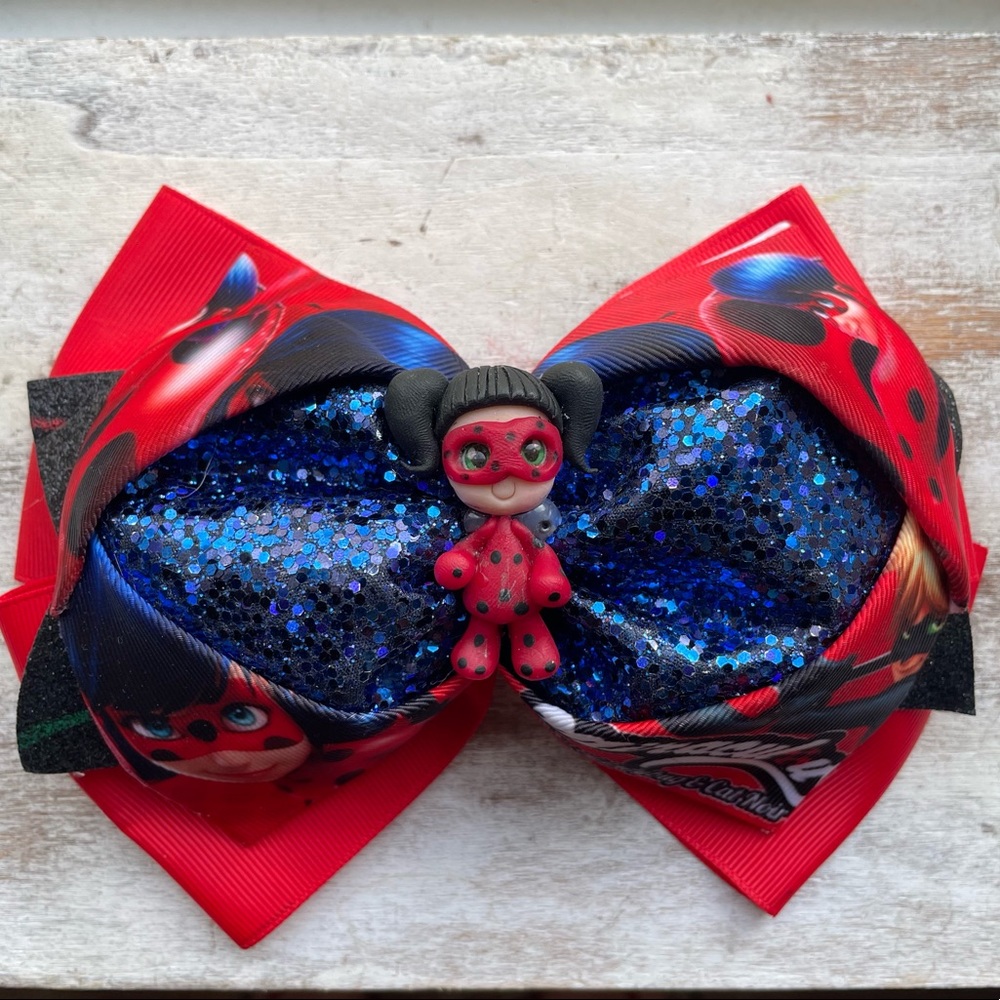 Ladybug hair bow